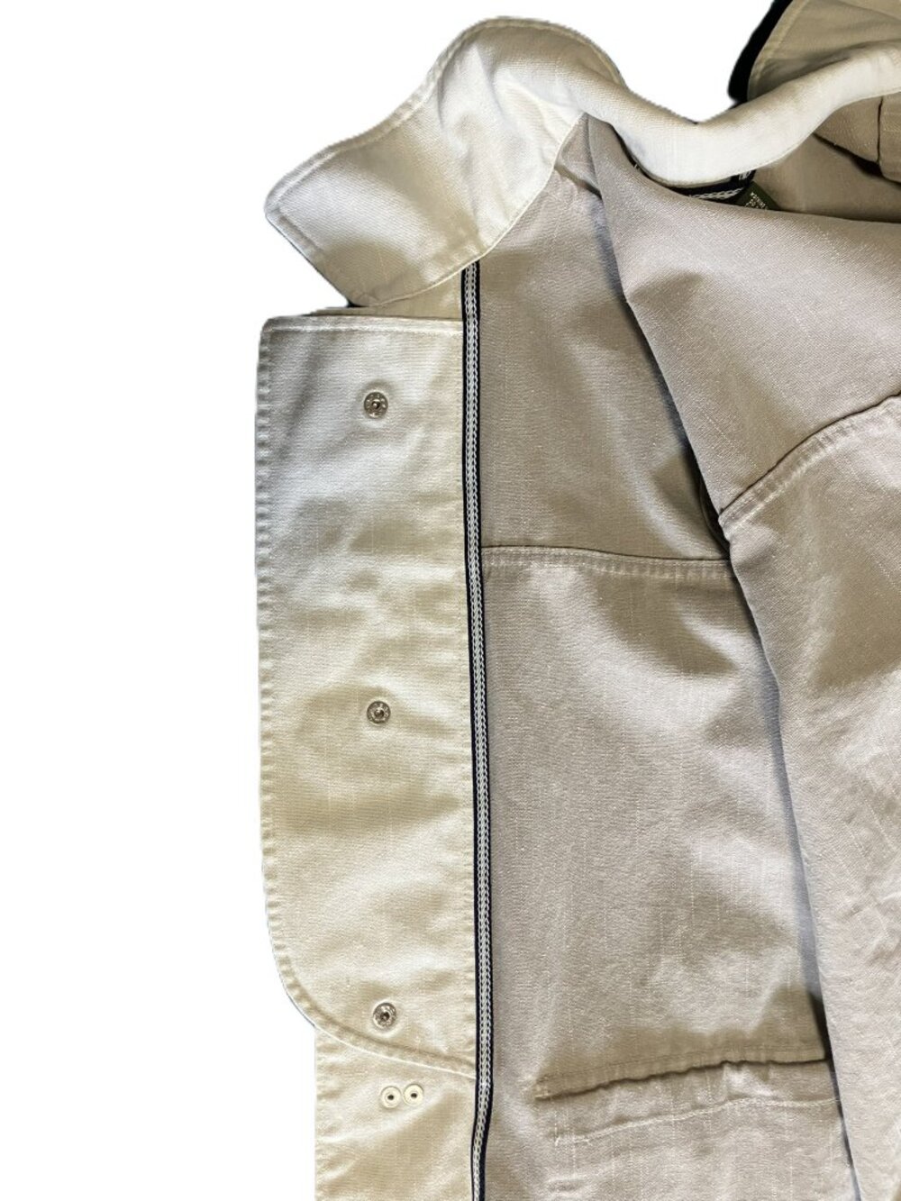 L.L.Bean Women's Small Off-White Utility Jacket | Nautical Hook Clasp Closure - Picture 8 of 13